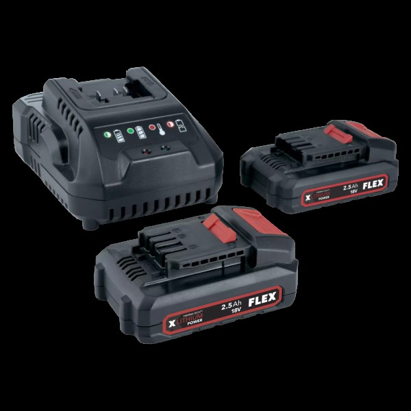 Flex Akku Starter-Set P-Set 22 Q, 2x 2,5 Ah/ 18 V + Ladegerät