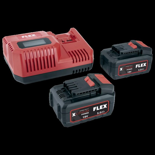 FLEX P-Set 55 R Schnellladegerät 2x Akku 18V 5Ah X Lithium Power 532739