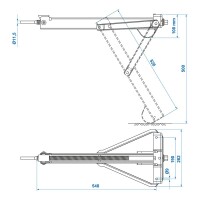 Stütze Ausdrehstütze 800kg 605x260mm H:500mm Wohnwagen Anhänger