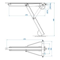 Ausdrehstütze kompakt 500kg 460x195mm H:440mm