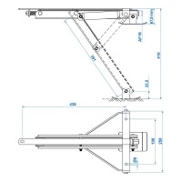 Ausdrehstütze kompakt mit kippbarem Fuß 500kg 438x265mm H:410mm