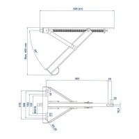 Ausdrehstütze 450 kg 559 x 278 mm H:450 mm