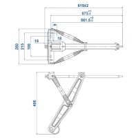 Ausdrehstütze 1500 kg L: 619 mm H:498 mm