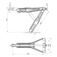 Ausdrehstütze 1000kg 605x280mm H:470mm