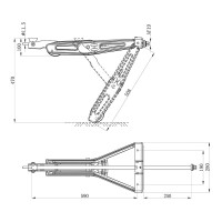 Ausdrehstütze 1000kg 605x280mm H:470mm inkl. erweitertem Nivelliermechanismus