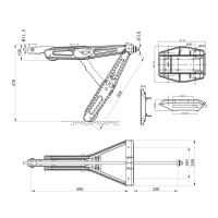 Ausdrehstütze 1000kg 605x280mm H:470mm inkl. Stützplatte und erweitertem Nivelliermechanismus